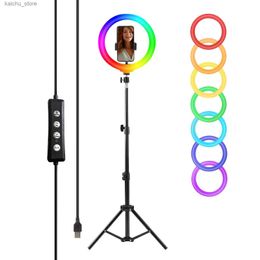 Continuous Lighting Zomei 10 LED selfie ring light 43 tripod 38 Colour modes dimmable iPhone and Android YouTube makeup TIK Tok Y240418