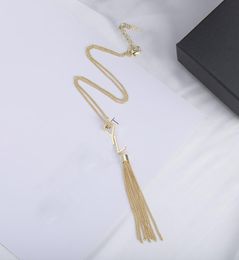 Women Tassels Necklace Pendant Gold Designer Necklaces Jewelry Mens Golden Necklace Womans Beads Chain Jewellry Love Gifts Wedding9431528