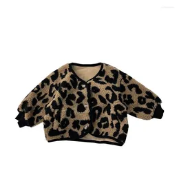 Jackets Fashion Baby Winter Hooded Coat Leopard Print Long Sleeved Warm Suitable For 0-6 Year Old