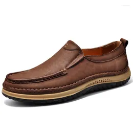 Casual Shoes Man's Genuine Leather Loafers Men Slip On Outdoor Moccasin Sneakers Flat Causal Male Footwear Boat Moccasins