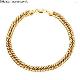 Anklets Wide 7mm Cuban Link Chain Gold Color Anklet Thick 9 10 11 Inches Ankle Bracelet For Women Men Waterproof