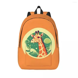 Backpack CuteGiraffe Canvas Backpacks Simple Circle Bag Campus Soft Unique Bags