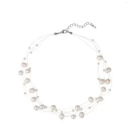 Chains Multi Layer Pearl Necklace Jewellery Firm And Not Easy To Deform For Daily Dating Shopping Accessory
