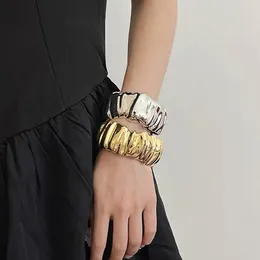 Bangle Fashionable Street Show Metal Statement Bracelet For Women Girls Gold Or Silver Colour Available