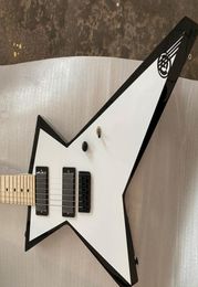 Rare GT Glenn Tipton Judas Priest White Cream Explorer Electirc Guitar Copy Active EMG Picups 9 Battery Box Black Hardware6887409
