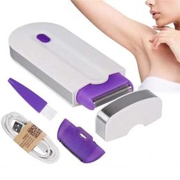 Painless Hair Removal Kit Epilator USB Rechargeable Women Body Face Leg Bikini Hand Shaver Hair Remover 240418