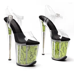 Dress Shoes 20cm/8inches Shiny PVC Upper Electroplate Platform High Heel Sandals Sexy Model Pole Dance 253