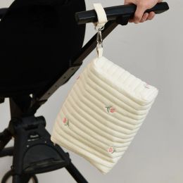 Belt Baby Diaper Bag Cotton Embroidery Bear Portable Bags Reusable Nappy Stroller Diaper Caddy Organiser Baby Carriage Hang Bags