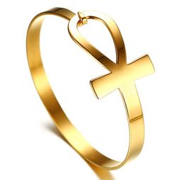 Chic Design Egyptian Stainless Steel Ladies Bracelet in Gold Tone Cuff Bangle Stylish Brackelts Brazalet Jewelry3959888