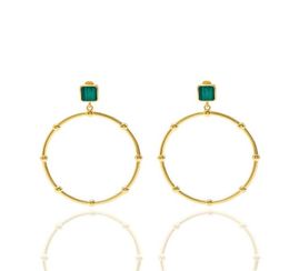 luxury jewelry women designer errings gold malachite hoop huggie ins fashion earrings and diamond clavicle chain jewelry suits6456079