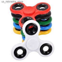 Novelty Games Anxiety Ring Abs Fidget Rotator Edc Rotator for Autism Adhd Anti Pressure Triple Rotator High Quality Adult and Children Fun Fit Toys Q240418