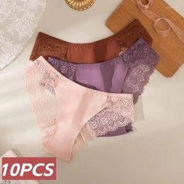 Women's Panties 10 Pieces Sexy Seamless Perpective Female Underwear Breathable Soft Bikinis Briefs For Women Lingerie Underpants