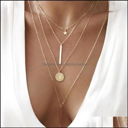 Pendant Necklaces Womens Necklace A Variety Of Ladies Simple Sstar Fashion Girl Combination Jewellery Gift Drop Delivery Otqip