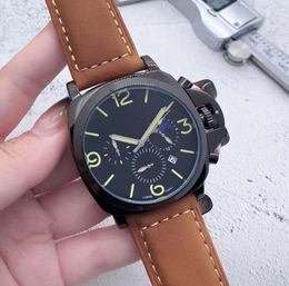 luxury mens watches All Dials Working luminous Quartz Watch high quality Italy Top Brand Chronograph clock leather belt fashion Si6406929