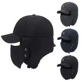 Berets Plush Lined Mask Hat Comfortable Thicken Winter Warm Lei Feng Cap Cold-proof Windproof Ear Protection