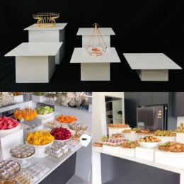 Decorations Glossy White Acrylic Decoration Dessert Table Engagement Feast Foods Drinks Fruits Holder Birthday Baptism Party Cake Cookie Choco