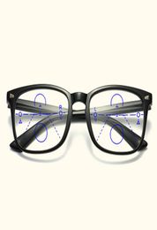 Black Progressive Multifocus Reading Glasses Blue Light Blocking for Women MenNo Line Multifocal Readers 10 to 409763699