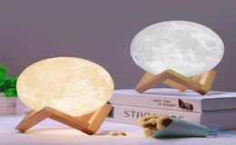 LED Night Light 3D Print Moon Lamp Luna Magic Touch Full Moonlight Portable 2 Colors Change Baby Gift Lights For Home Decor8252252