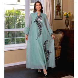 Ethnic Clothing Morocco Party Elegant Sequin Abaya Muslim Dress For Women Turkey Djellaba Dubai Arabic Kaftan Evening Jalabiya Caftan Long