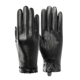 Real Leather Gloves Female Spring Autumn Thin Style Touchscreen Fashion Simple Driving Sheepskin Women Gloves