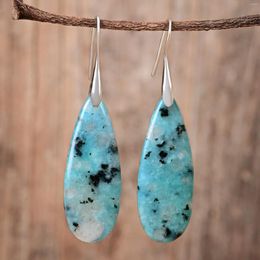 Dangle Earrings Blue Spot Water Drop Stone Natural Bohemian For Women's Gift