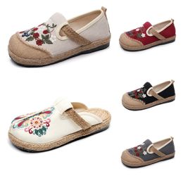 Designerinnen Frauen Freizeitschuhe Gai Vintage Schwarz Red Blue Flats Sommer-Outdoor-Saison Casual Schuhe Eur36-40