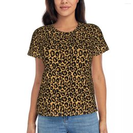 Women's T Shirts Summer Leopard Pattern Tshirt Animal Print Harajuku T-Shirts Short-Sleeve Street Wear Custom Oversized Tops