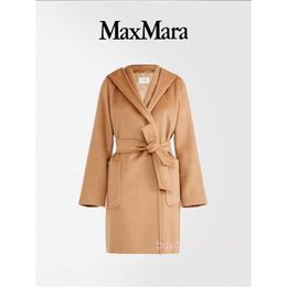 Women's Coat Cashmere Coat Designer Fashion Coat Maxmaras Womens Rialto Classic Woolen Coat Camel