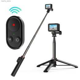 Selfie Monopods TELESIN Wireless Bluetooth Remote Control Selfie Stick Monopod Tripod Mount For GoPro Hero 10 9 8 Max for IPhone Android Y240418