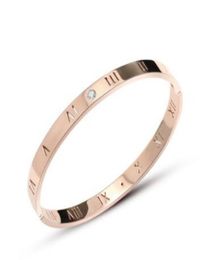 The new Roman numerals diamond rose gold bracelet women fashion stainless steel stainless steel jewelry4450028