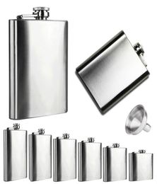 Boom Fashion 6 Sizes 4oz10oz Stainless Steel Pocket Hip Flask Retro Whiskey Flask Liquor Screw Cap With Funnel in Vovotrade1349000