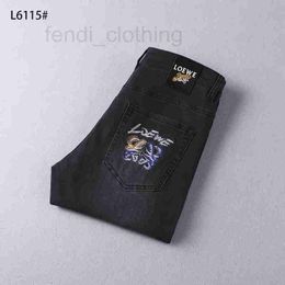 Men's Jeans Designer Brand lowewe Spring/summer Black High Quality Fabric Korean Edition Slim Fit Fashion Handsome Trendy Versatile Pants large Asian size 29-42 EL1M