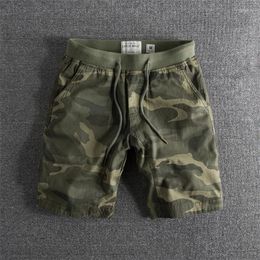 Men's Shorts Summer Fashion High Quality Camouflage America Military Style Elastic Waist Vintage Casual Loose Cozy Jogging Pants