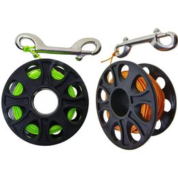 30M Scuba Diving Plastic Spool Finger Reel with Stainless Steel Bolt Snap Hook SMB Safe Equipment BCD Accessories 240410