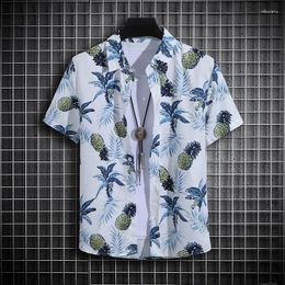 Men's Casual Shirts Summer Fruit Pineapple 3D Print Beach Men Women Fashion Streetwear Short Sleeve Shirt Tops Blouse Man Clothing