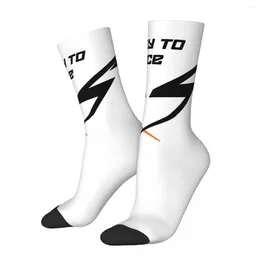 Men's Socks Orange Ready To Race Enduro Cross Motocross Bitumen Bike Unisex Winter Warm Happy Street Style Crazy Sock