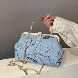 Shoulder Bags 2024 Retro Fashion Evening Bag Vintage Chinese Style Embroidered Small Clutches For Women Wedding Party Handbag