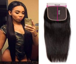 5x5 Straight Body Wave Human Virgin Hair Transparent Lace Closures Pre Plucked Natural Hairline5259745
