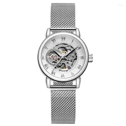 Wristwatches Fashionable Silver Automatic Mechanical Waterproof Countdown Date Watch Sapphire Glass Mirror Men's Gift