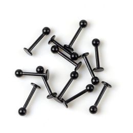 Labret, Lip Piercing Jewellery Trendy Ring 16G Black Stainless Steel Ball Stud Chin Bars Body Drop Delivery Dhgly