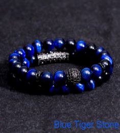 2pcset Natural tiger eye pearl beads bracelet set jewelry for men and women elastic material Wrist Strap mens bracelets femme i2367071