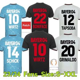 23 24 Bayer04 Leverkusen Soccer Jerseys Wirtz Boniface Hincapie Hofmann Tapsoba Schick Palacios Frippong Grimaldo 2023 2024 Home Away Away