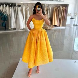 Party Dresses Smileven Gold Evening Strapless A Line Ankle Length Women Prom Gowns Elegant Satin Formal 2024