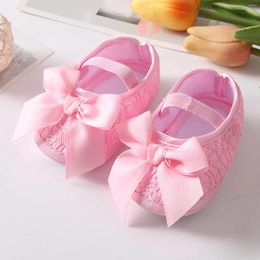 First Walkers Baby Shoes Soft Bottom Toddler Sweet Cute Bow Lace Princess Solid Colour Comfort Breathable Children's