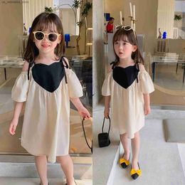 Girl's Dresses New Girl Summer Dress Cute Ruffle Sleeveless Pure Cotton Party Dress Childrens Casual Clothing Childrens Dress Fashion Style Q240418