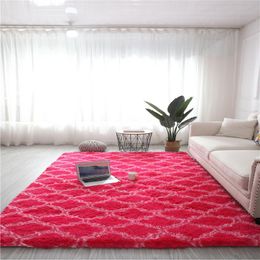 Red Soft Area Rug for Bedroom Living Room Furry Plush Fuzzy Rugs for Girls Boys Kids Room Shaggy Carpet