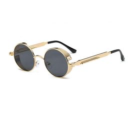 Selling Round Metal Steampunk Sunglasses Men Women Fashion Glasses Brand Designer Unisex Retro Vintage Round Sunglasses Wholes2896356