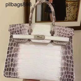 Handmade 7a Handbag Bikns Genuine Leather Pure Himalayan crocodile leather womens large capacityN39I