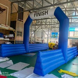 4.5x4m(14.7x13ft) with blower Promotional Blue Inflatable Start Finish Line Arch With Legs Outdoor Advertising Archway Door Gate Balloon For Race Event