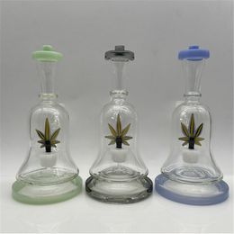 8.4 Inches glass Hookahs 3 colors Maple Leaf Percolator glass bong 14mm Bowl